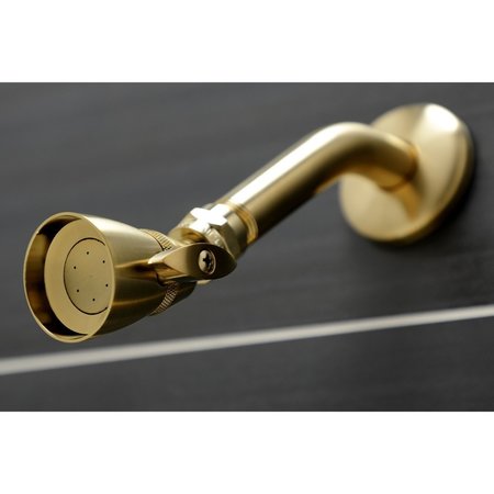 Kingston Brass KB237PL Three-Handle Tub and Shower Faucet, Brushed Brass KB237PL